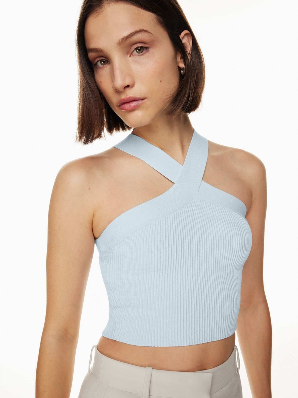Aritzia Babaton Sculpt Knit Criss‎ Cross Cropped Tank